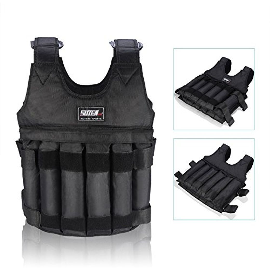 Social Fdit 20KG Chaleco de Peso Ajustable Ponderado Entrenamiento Ejercicio Deportes Boxeo Fitness
