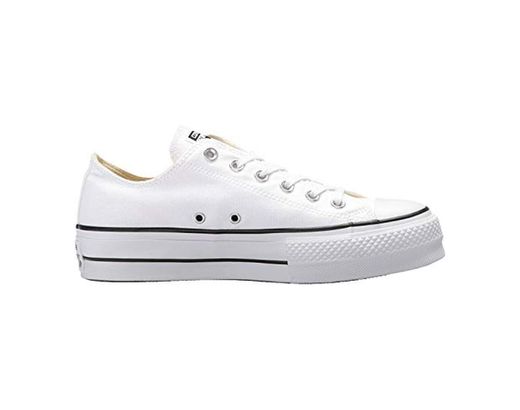 Converse Chuck Taylor CTAS Lift Ox Canvas, Zapatillas para Mujer, Blanco