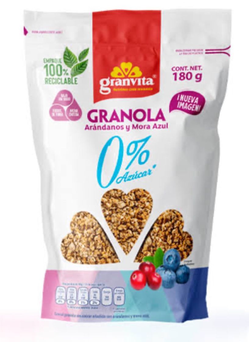 Moda Granola marca GRANVITA arándanos y mora azul 0% azúcar✅