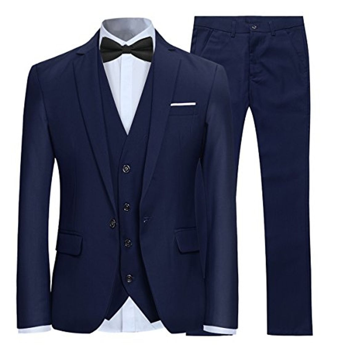 Social Trajes para Hombre 3 Piezas Slim Fit Boda Esmoquin Formal Un botón Cerrar Blazers Chaqueta Chaleco Pantalones