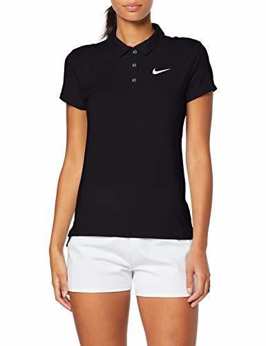 Nike W NKCT SS Pure Polo Shirt de Tenis, Mujer, Negro