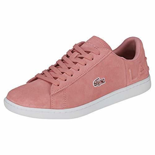 Lacoste Women's Carnaby EVO 318 4 Suede Lace Up Trainer Pink-Pink-4 Size