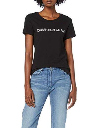 Calvin Klein Core Institutional Logo Slim Fit tee Camiseta, Negro