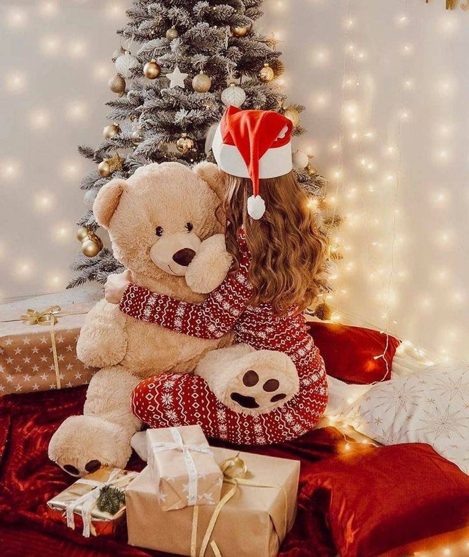 Moda Ideia foto de Natal com urso