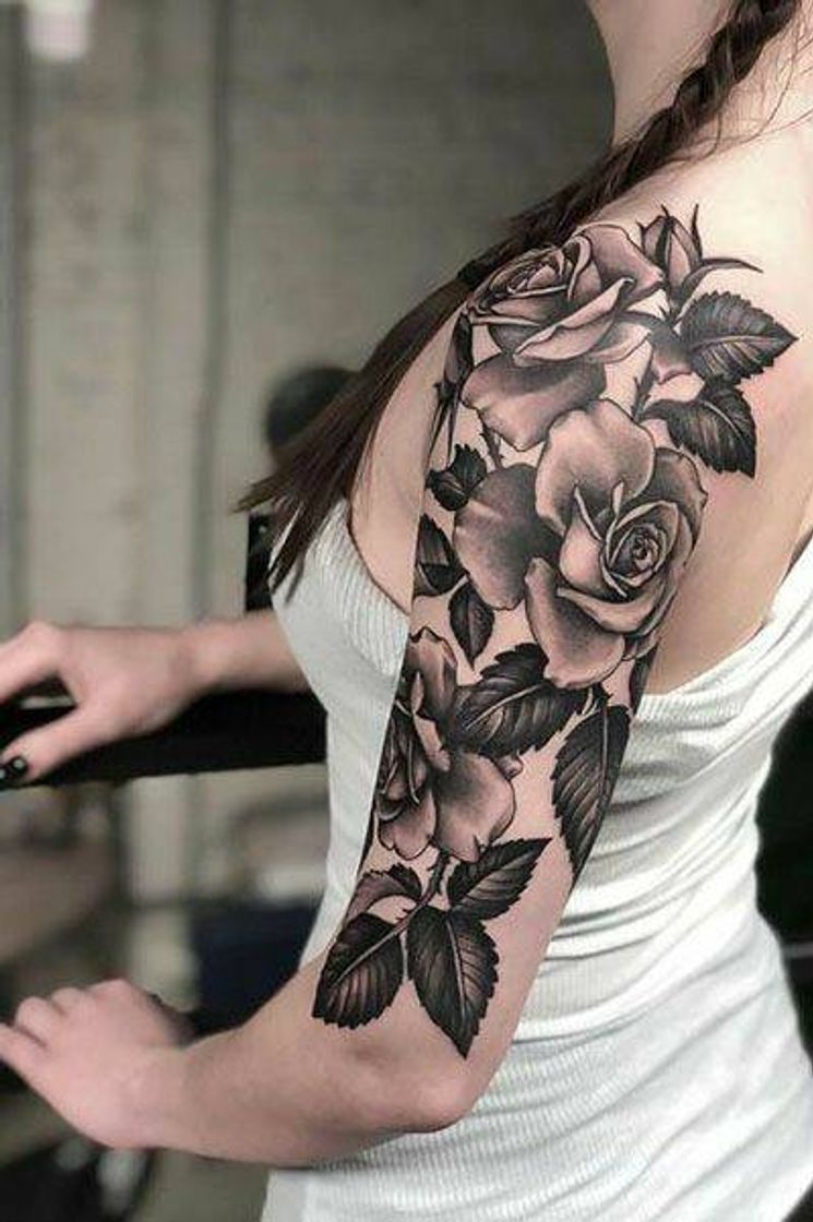 Fashion Tattoo rosas sombreadas 