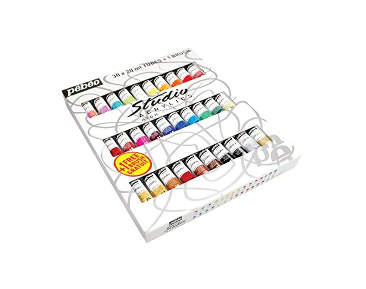 Productos Pébéo 833431 Acrílico Fino “Studio Acrylics” Estuche 30 Tubos 20 ml Surtidos