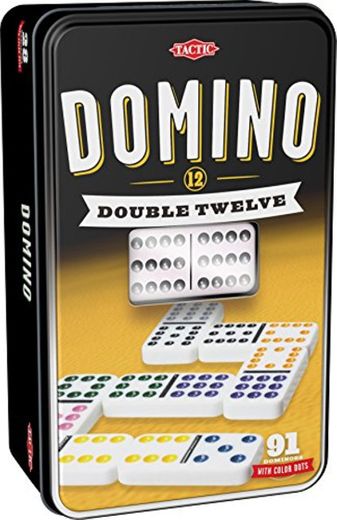 Tactic Domino Double 12 Niños y Adultos Juego Juego de Tablero