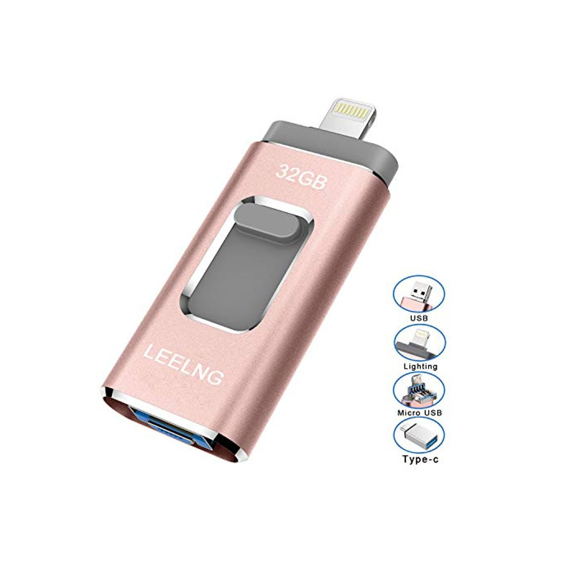 Producto LEELNG Pendrive para iPhone Memoria USB 32GB y iPad Android Computadoras Laptops