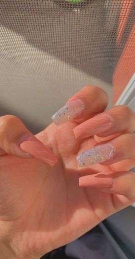 Glitter and pink nails