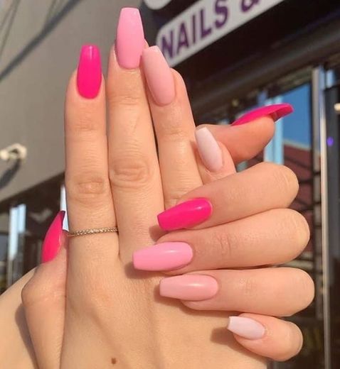 Pink acrylic Nails