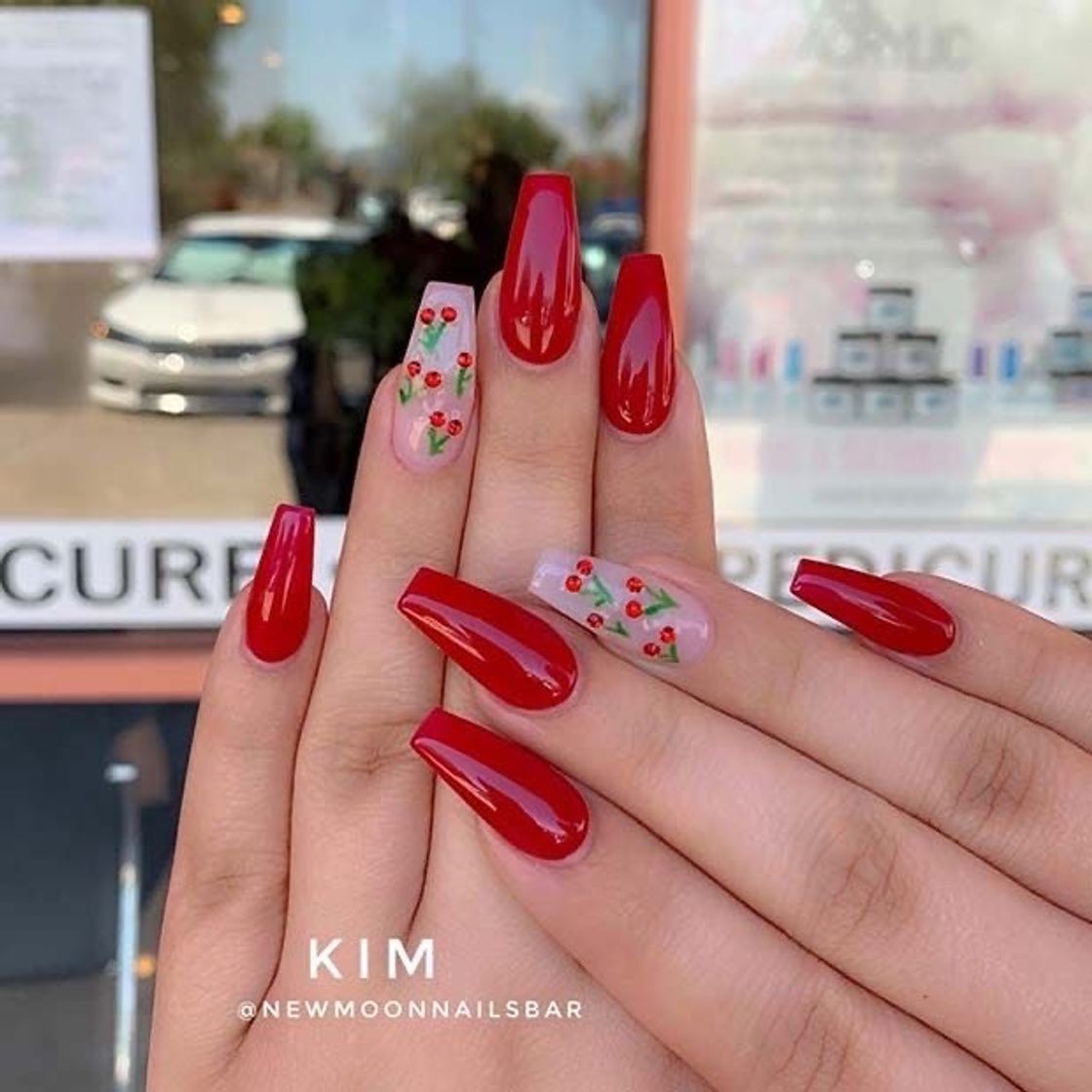 Fashion Cute cherry nails 