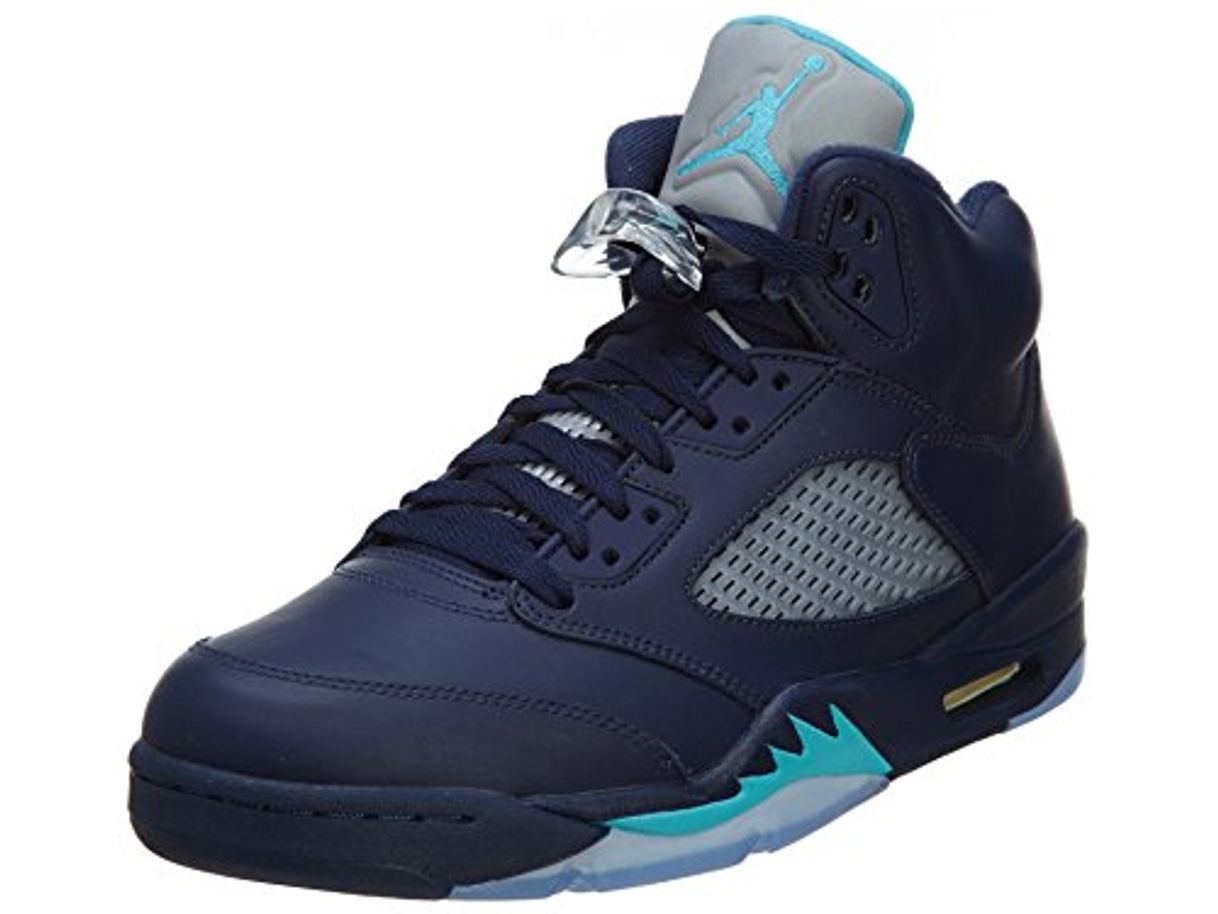 Moda Nike Air Jordan 5 Retro, Zapatillas de Deporte para Hombre, Azul/Blanco