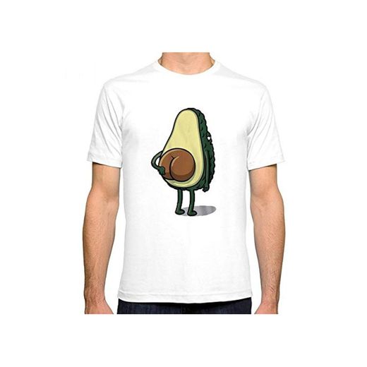 Algodón Transpirable Manga Corta Aguacate Camiseta Divertida de los Hombres Digital Impreso