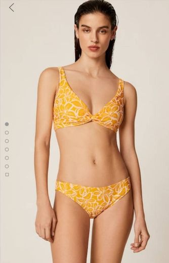 Bikini clásico con estampado de flor jacquard