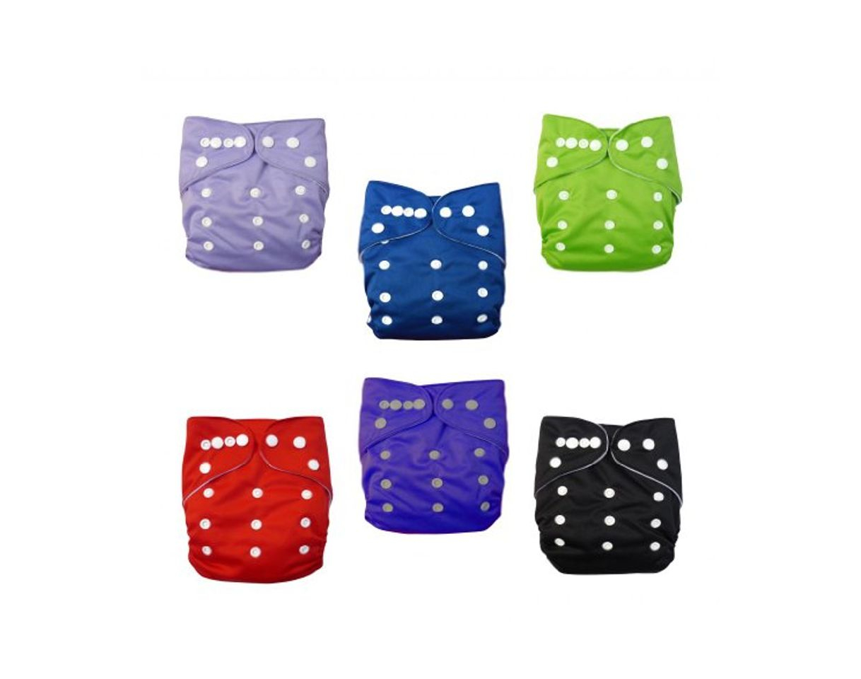 Producto Alva Baby 6pcs Pocket Pack lavables ajustables de tela Pañales Pañales