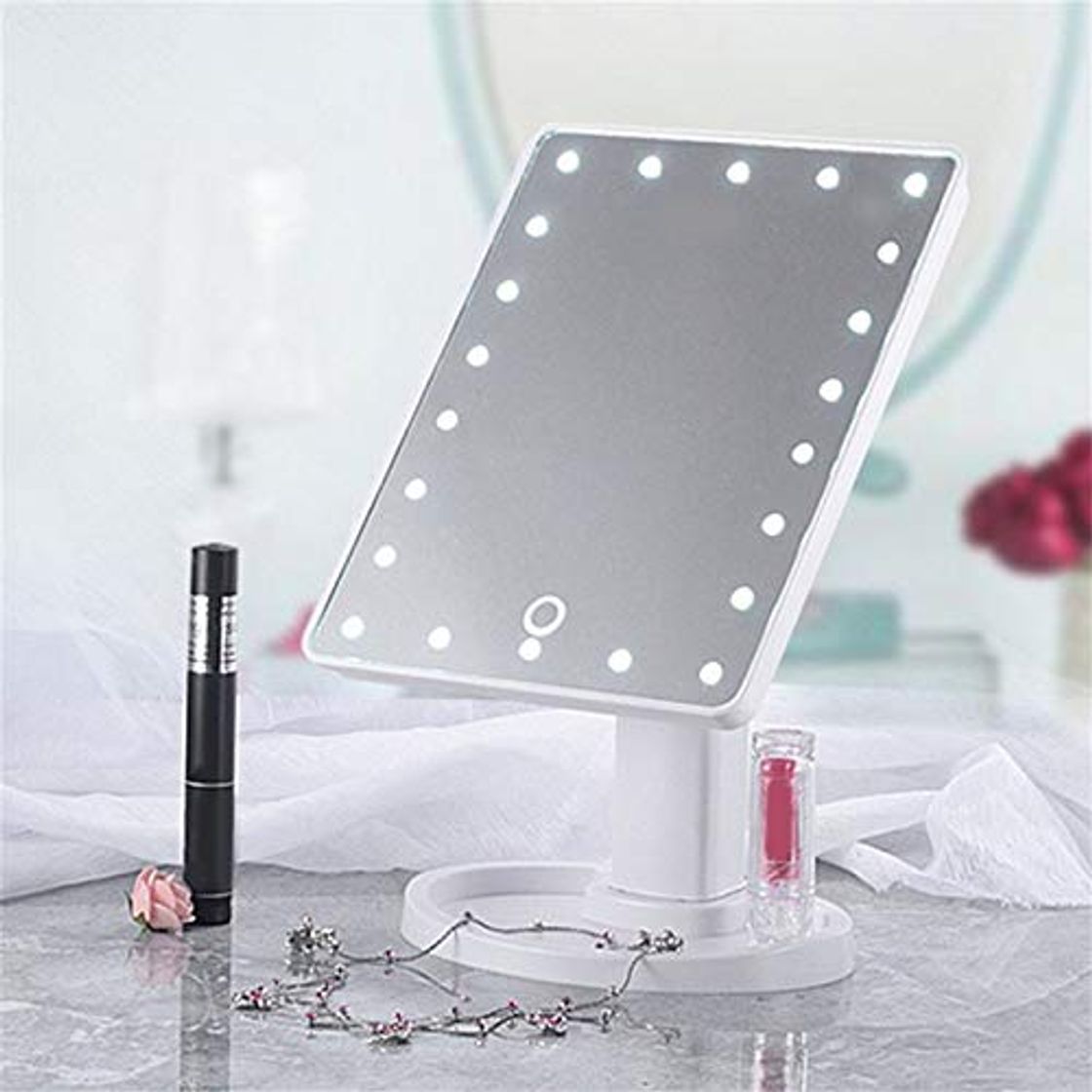 Product BianchiPatricia 22LED Women Facial Makeup Mirror 360 Degree Rotation Tabletop Cosmetic Mirror