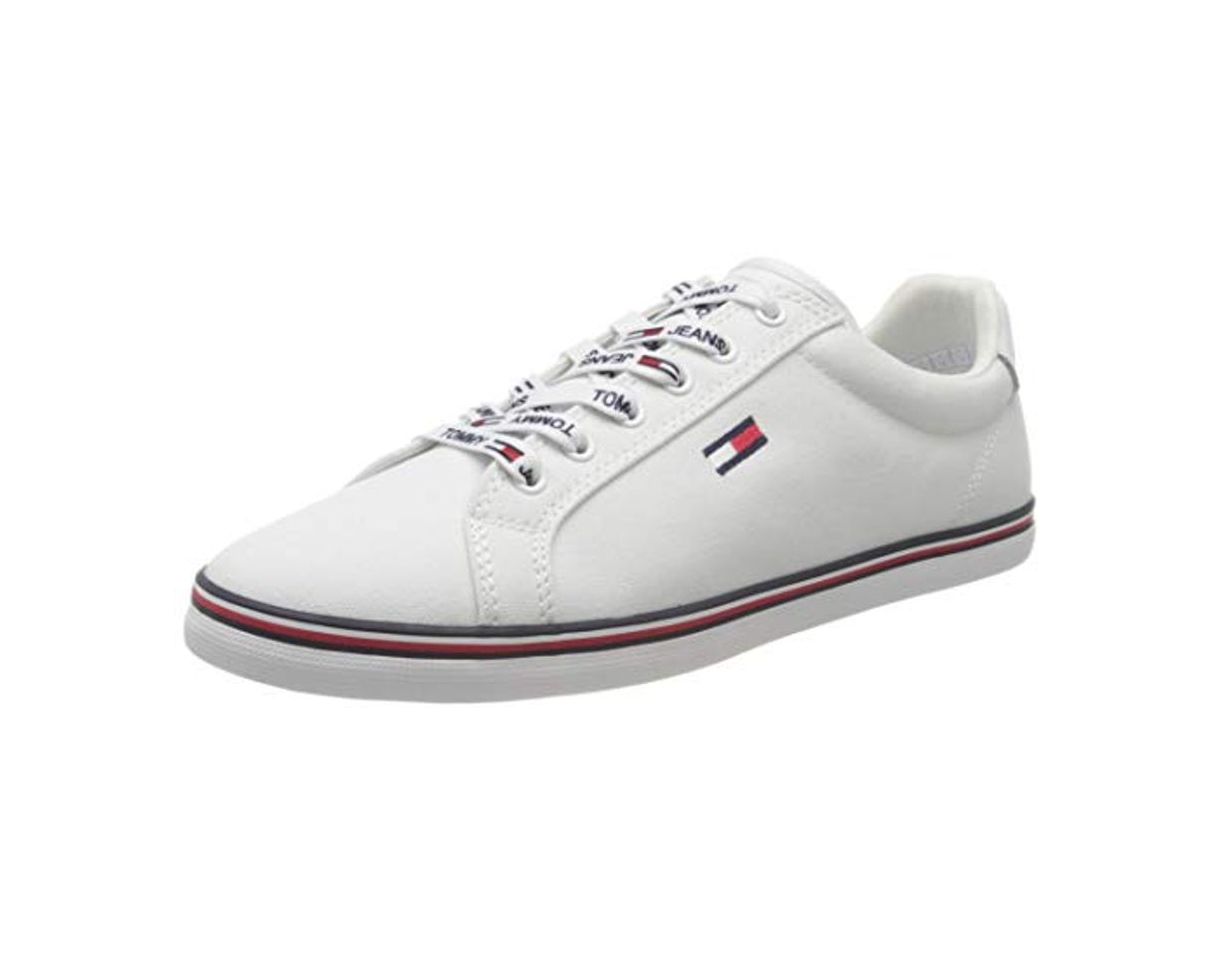 Moda Tommy Hilfiger Essential Lace Up Sneaker, Zapatillas para Mujer, Blanco