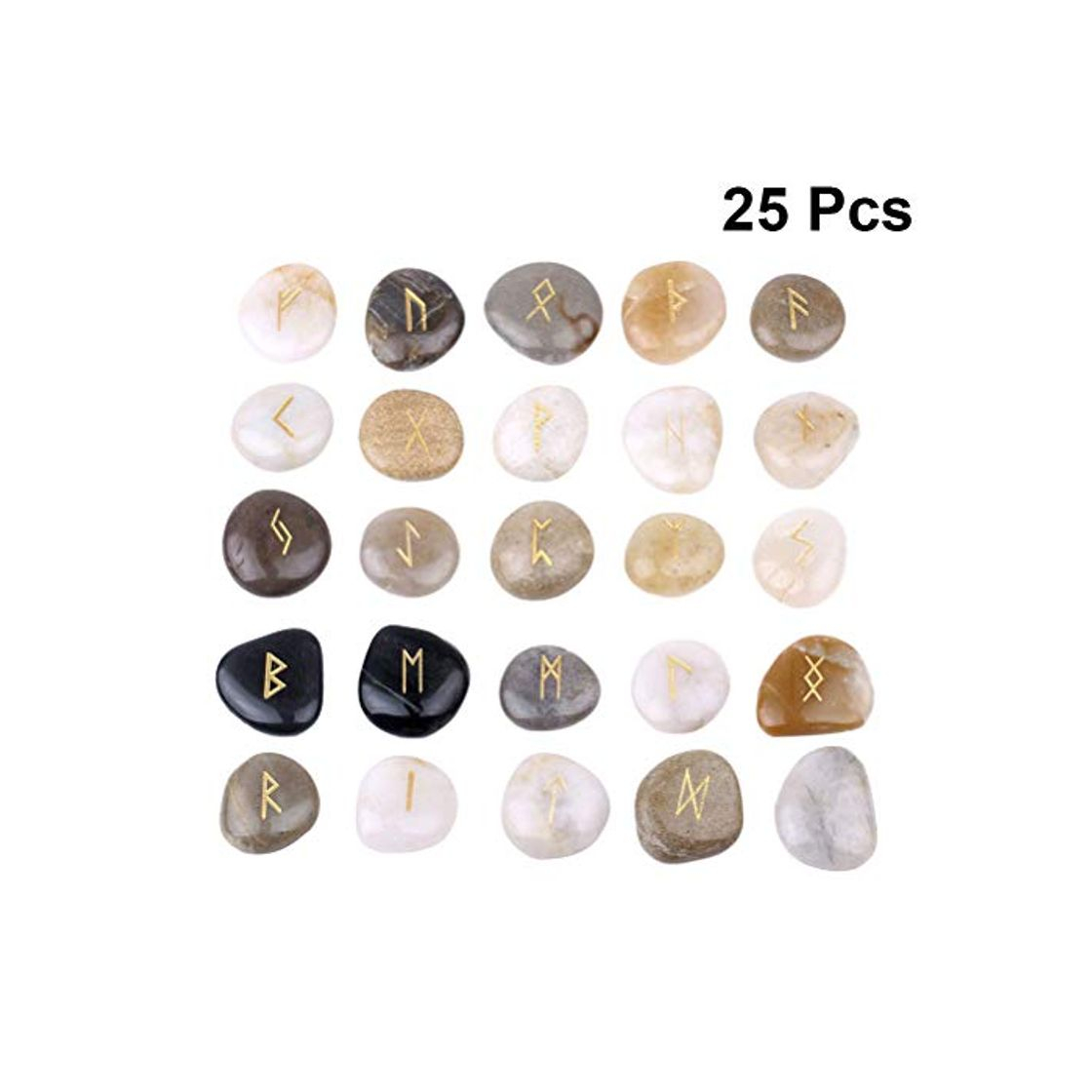 Products HEALIFTY Piedras de runas grabadas naturales Juegos de guijarros Adivinación de adivinación de piedras 25pcs