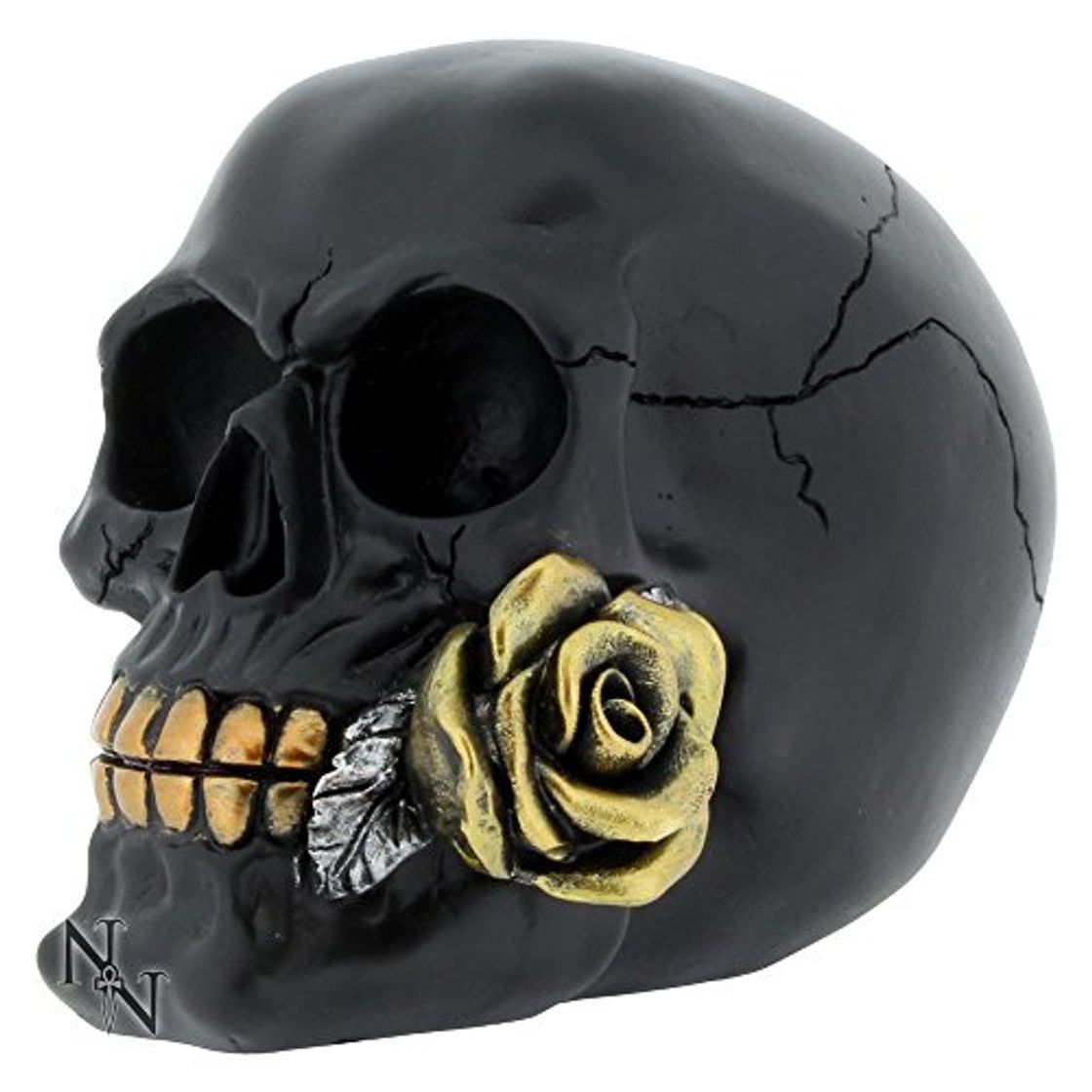 Product FABULOUS GOTHIC BLACK ROSE FROM THE DEAD SKULL FIGURE ORNAMENT BRAND NEW & BOXED