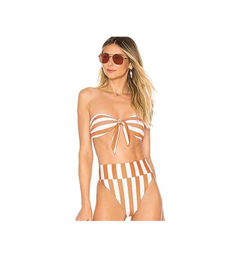CheChury Mujer Conjunto De Bikini Traje de Baño 2020 Push up Bikini Floral Monokini Tropical Hojas Bikini Cuello Halter Sin Tirantes Bandeau Bikini Bikini Floral impresión Inferior Traje de bañ