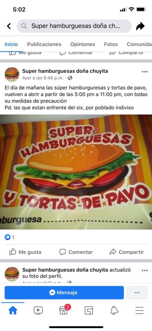 Súper hamburguesas doña chuyita 