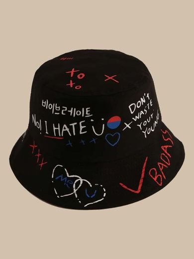 Bucket Hat con estampado de letra