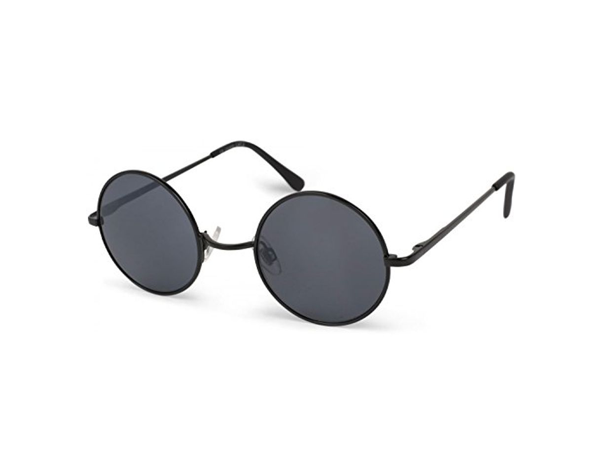 Social styleBREAKER Gafas de sol redondas marco metálico estrecho, diseño retro, patillas con