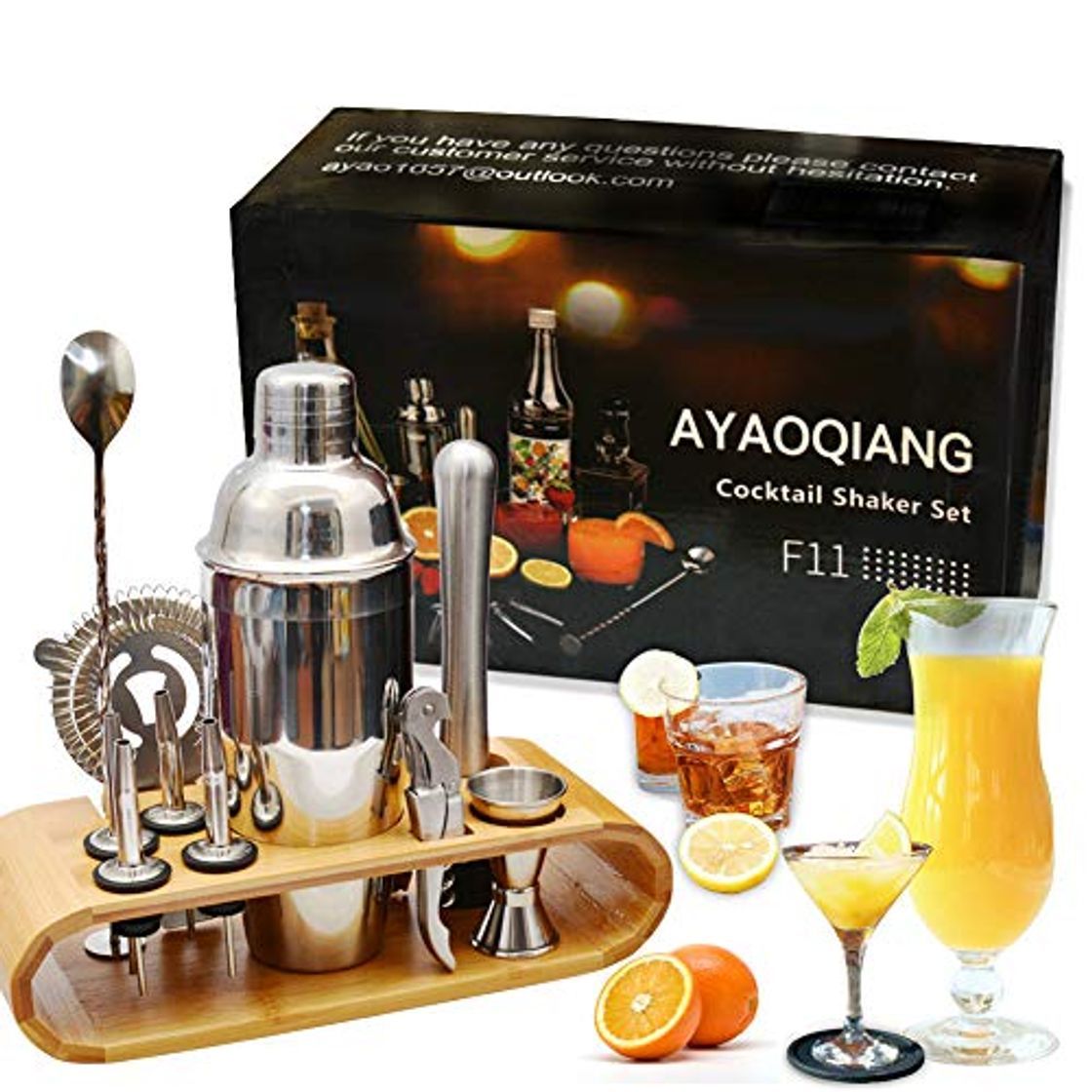 Social Juego de coctelera Coctelera de 750 ml Juego de herramientas de barra