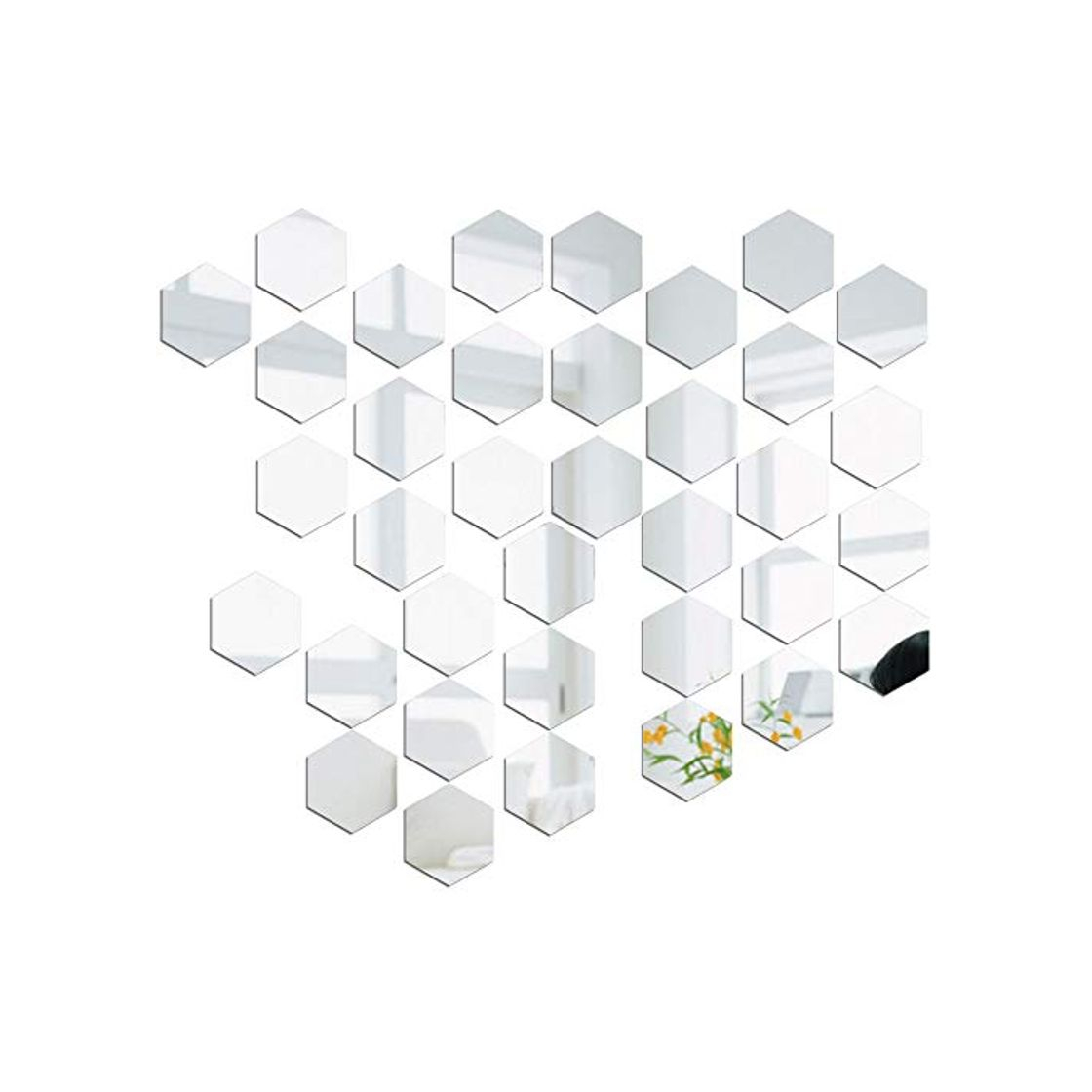 Social 36pcs Pegatinas Pared Espejo Vinilos Adhesivos de Acrílico Hexagonales Decorativas DIY Decorar Hogar Habitación Dormitorio Baño