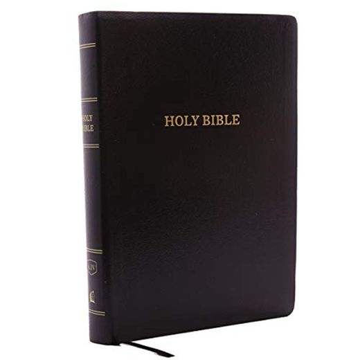 KJV, Reference Bible, Center-Column Giant Print, Leather-Look, Black, Red Letter Edition, Comfort