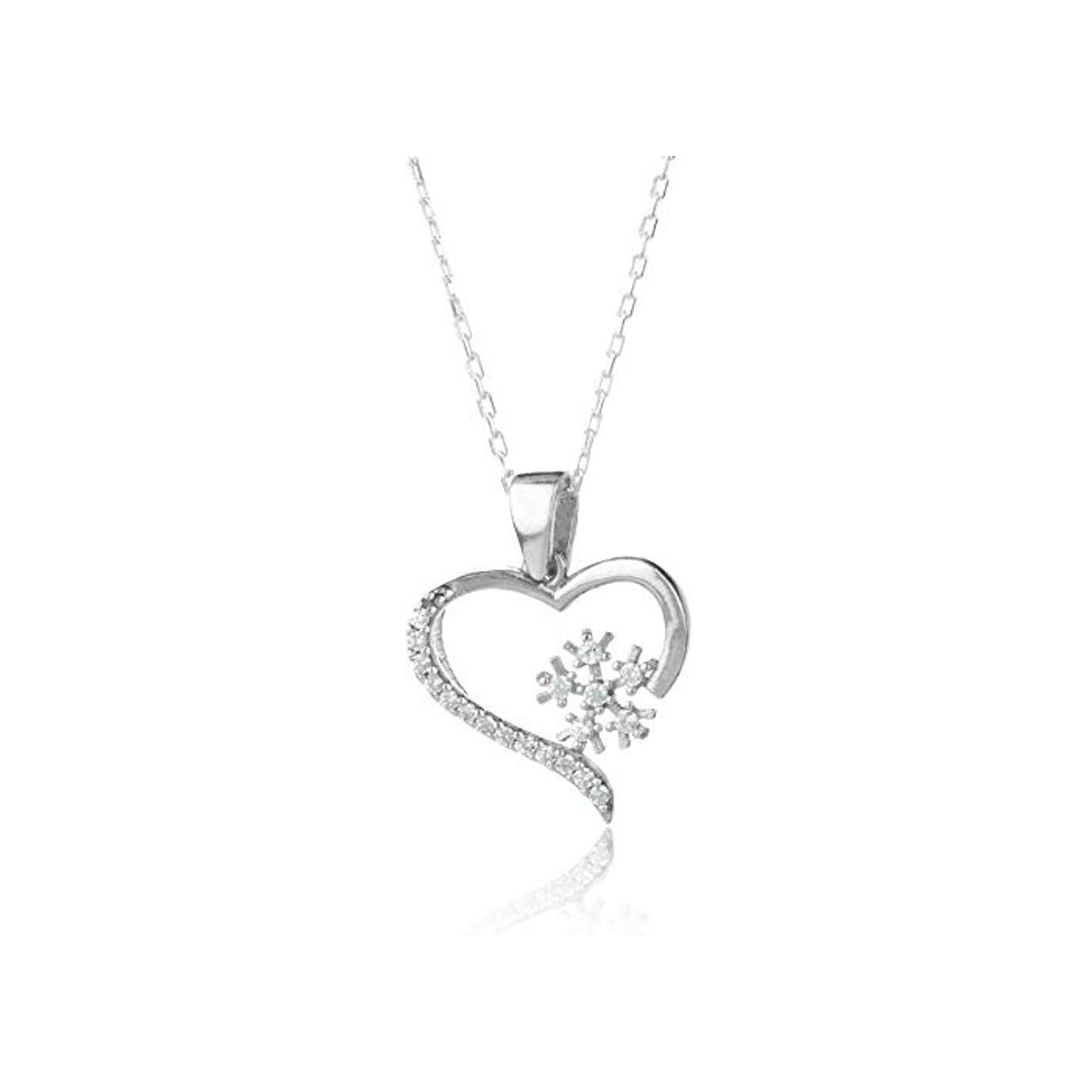 Social Kar Tanesi Motifli Kalpli Aşk Kolyesi Zirkon corazón damas Halskette 925 Sterling plata seguidores"amor es la suerte" joyas Zirkonia Kettenlänge regalo para señoras