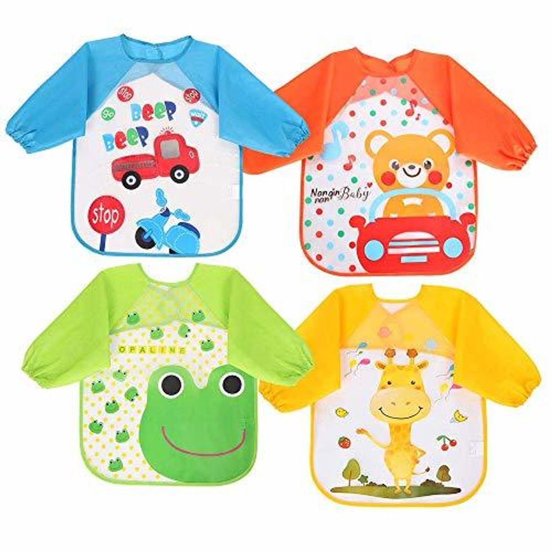 Product Vicloon Baberos del Bebé Impermeable,4pcs Delantal Ropa Babero Impermeable Infantil para Pintar