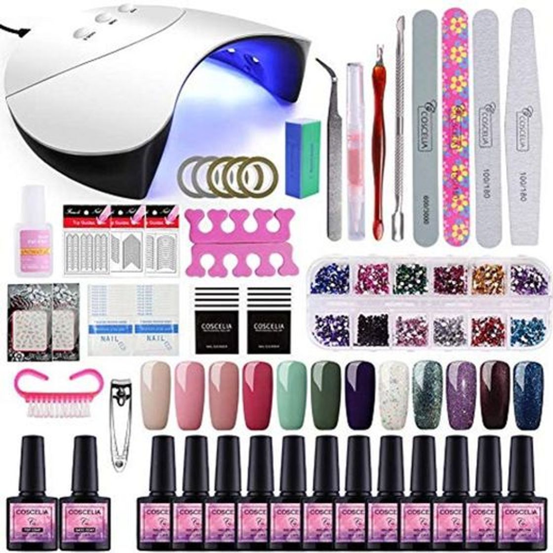 Beauty Saint-Acior 12PCS Gel Uñas Esmalte Semipermanente 8ml LED Lámpara Secador de Uñas