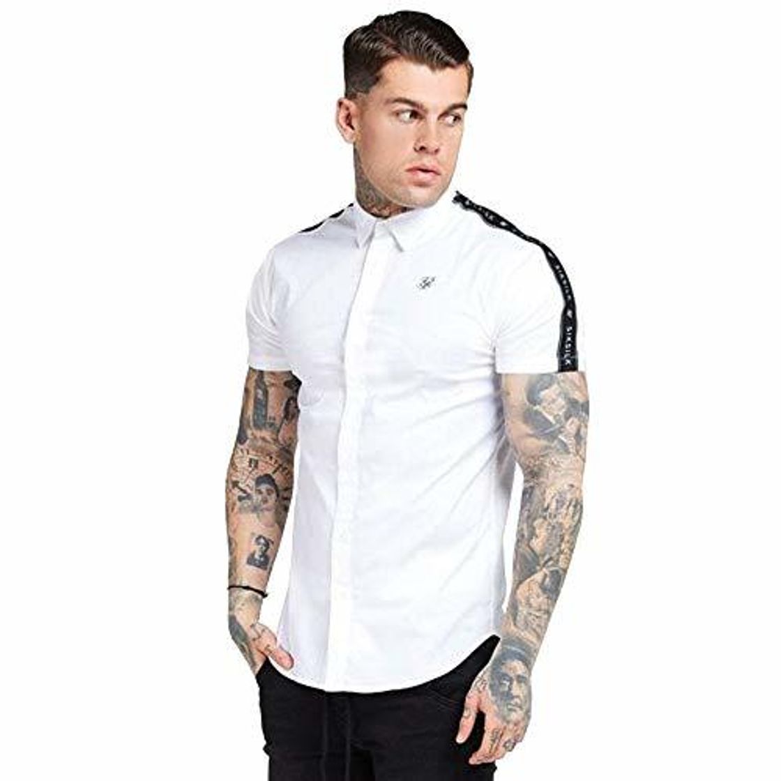 Products Sik Silk - Camisa Siksilk 15877 S/S Piped Tape Shirt White -