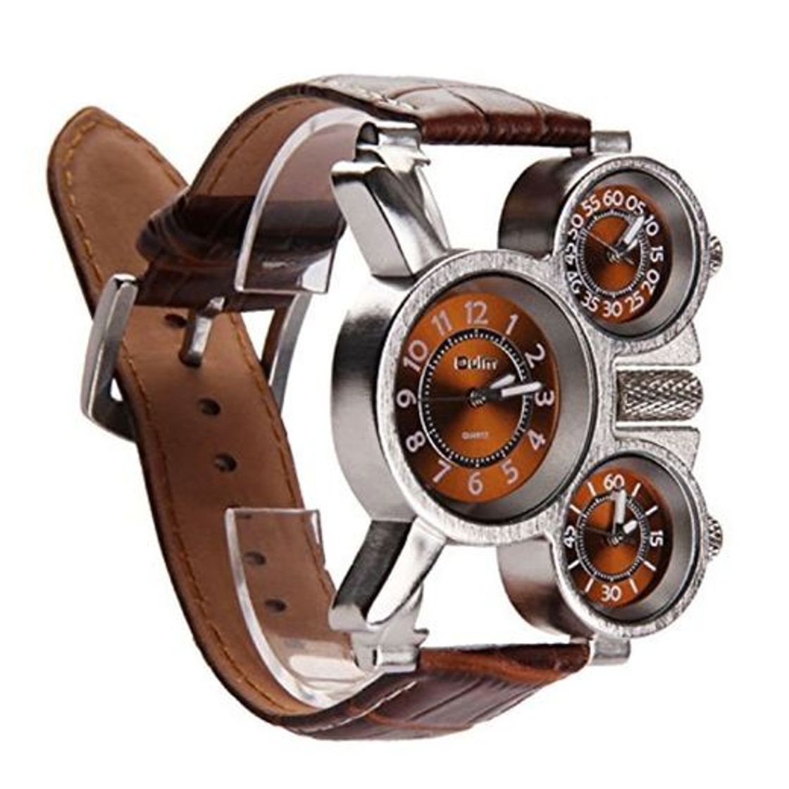 Social Vococal Reloj Hombre Elegante, 3-MOVT Reloj Hombre de Cuarzo Exhibición,Militar Deportivo Reloj