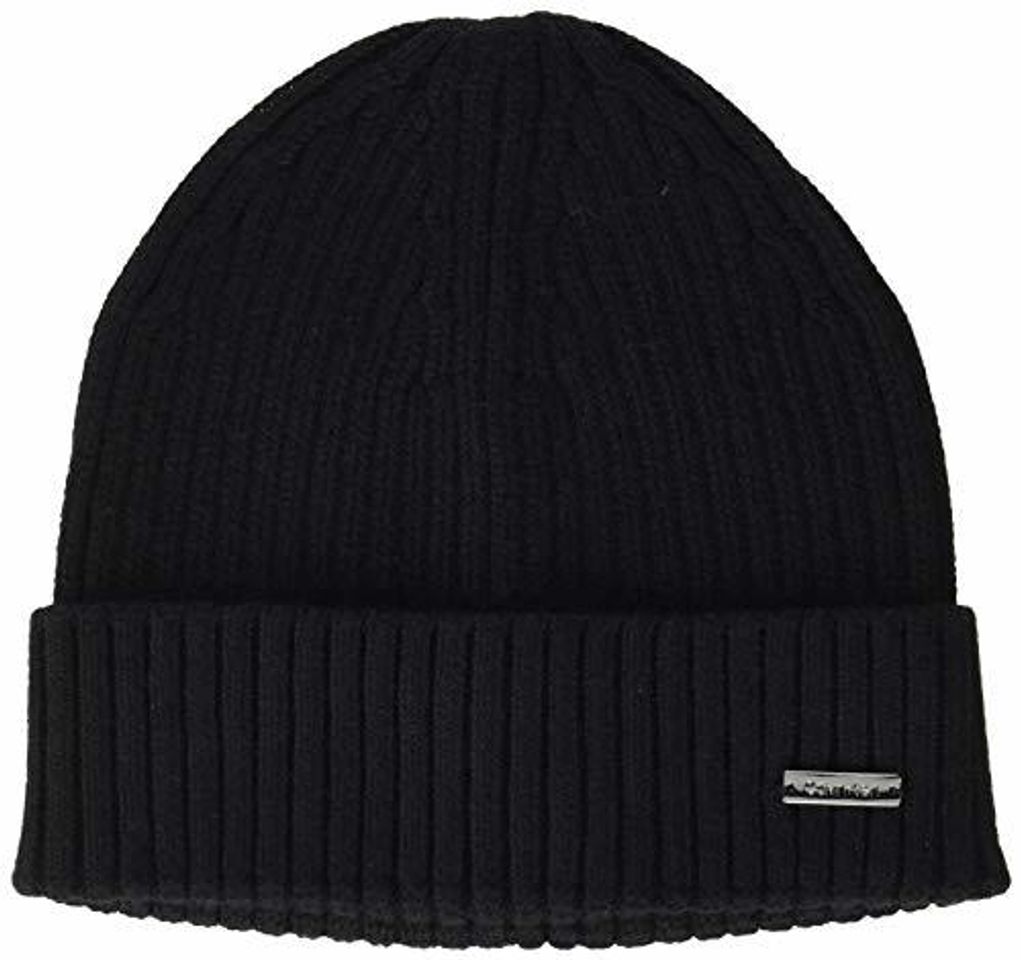 Fashion Calvin Klein Basic Rib Beanie Gorro de Punto, Negro