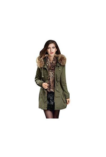 Parkas Largos con Capucha Largas Abrigos Mujer Anorak Acolchado Chaquetas Cazadoras Abrigo