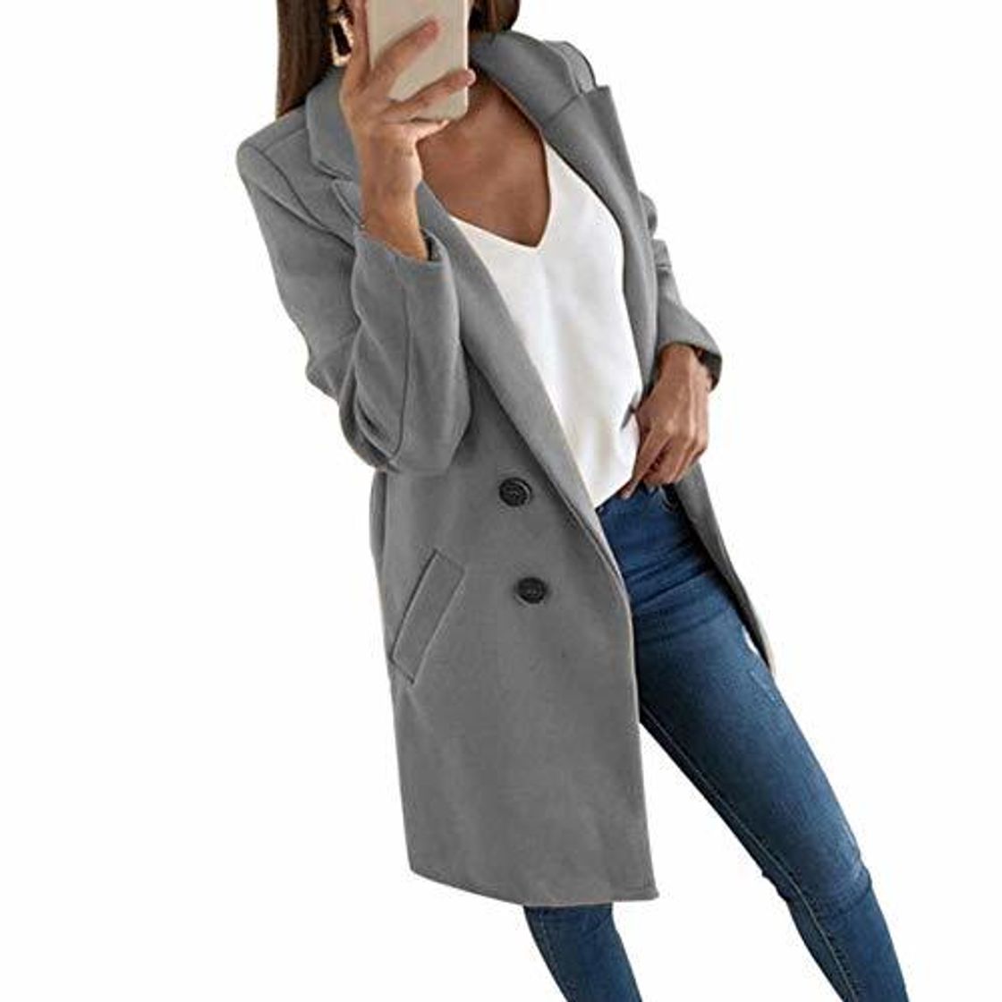 Social Fat Mashroom 2019 Nueva Mezcla de Lana Larga Abrigo Mujer Otoño Invierno