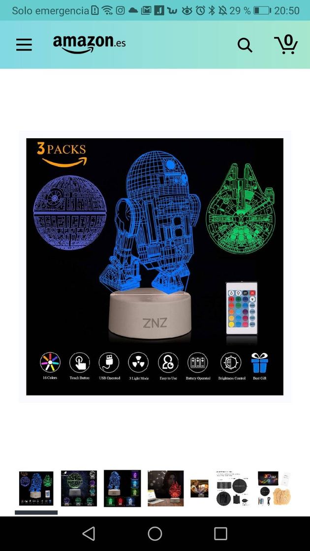 Moda 3D LED Star Wars Luz de noche, Lámpara de ilusión 