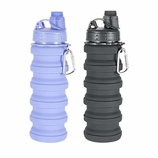 TOOGOO Botella 2Pack 500ML Plegable de Agua