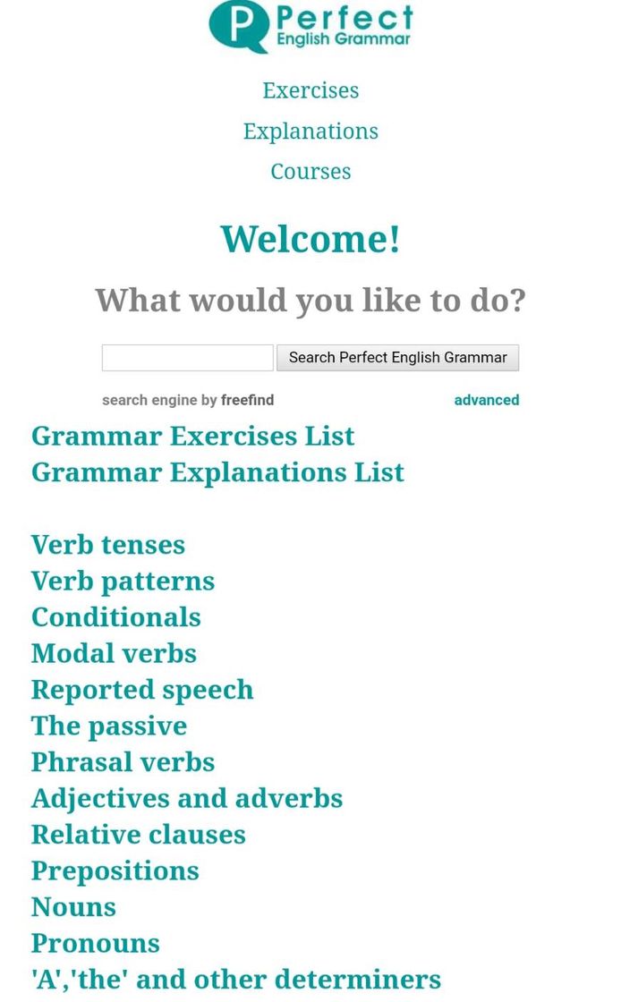 Fashion Perfect english grammar site 