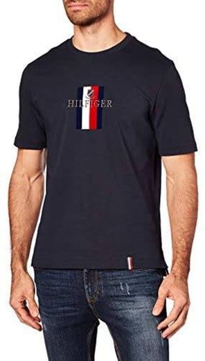 Tommy Hilfiger Flag Crest Relaxed FIT Camiseta para Hombre. 