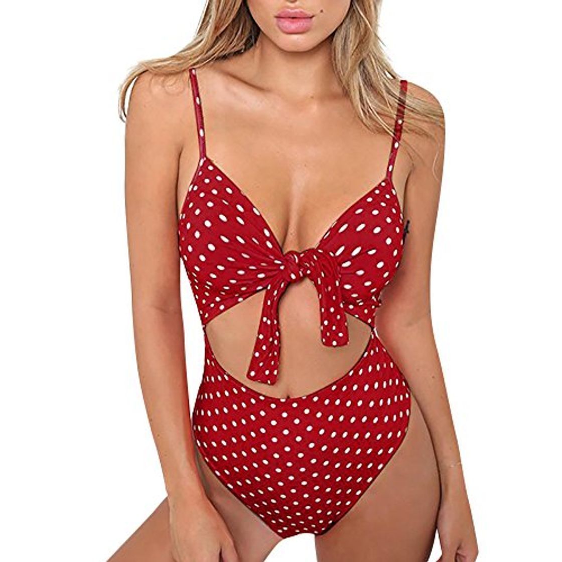 Social NPSJYQ Conjunto De Bikini De Playa Traje De BañO De Verano BañAdor con Lazo Y Lunares Moda BañAdor Tankini Ropa De BañO De Dos Piezas Sexy Tops Y Braguitas 2 Piezas Bikini Swimsuit