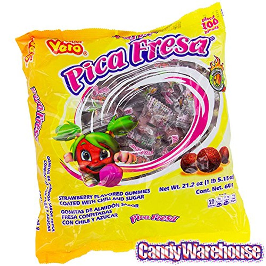 Social Dulces Vero Pica Fresa Chili sabor fresa Gomitas mexicanas