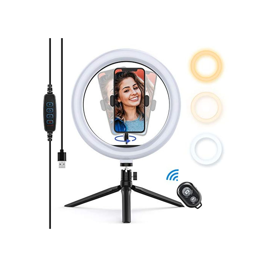 Fashion Yoozon Luz de Anillo LED 10" fotográfica de Escritorio