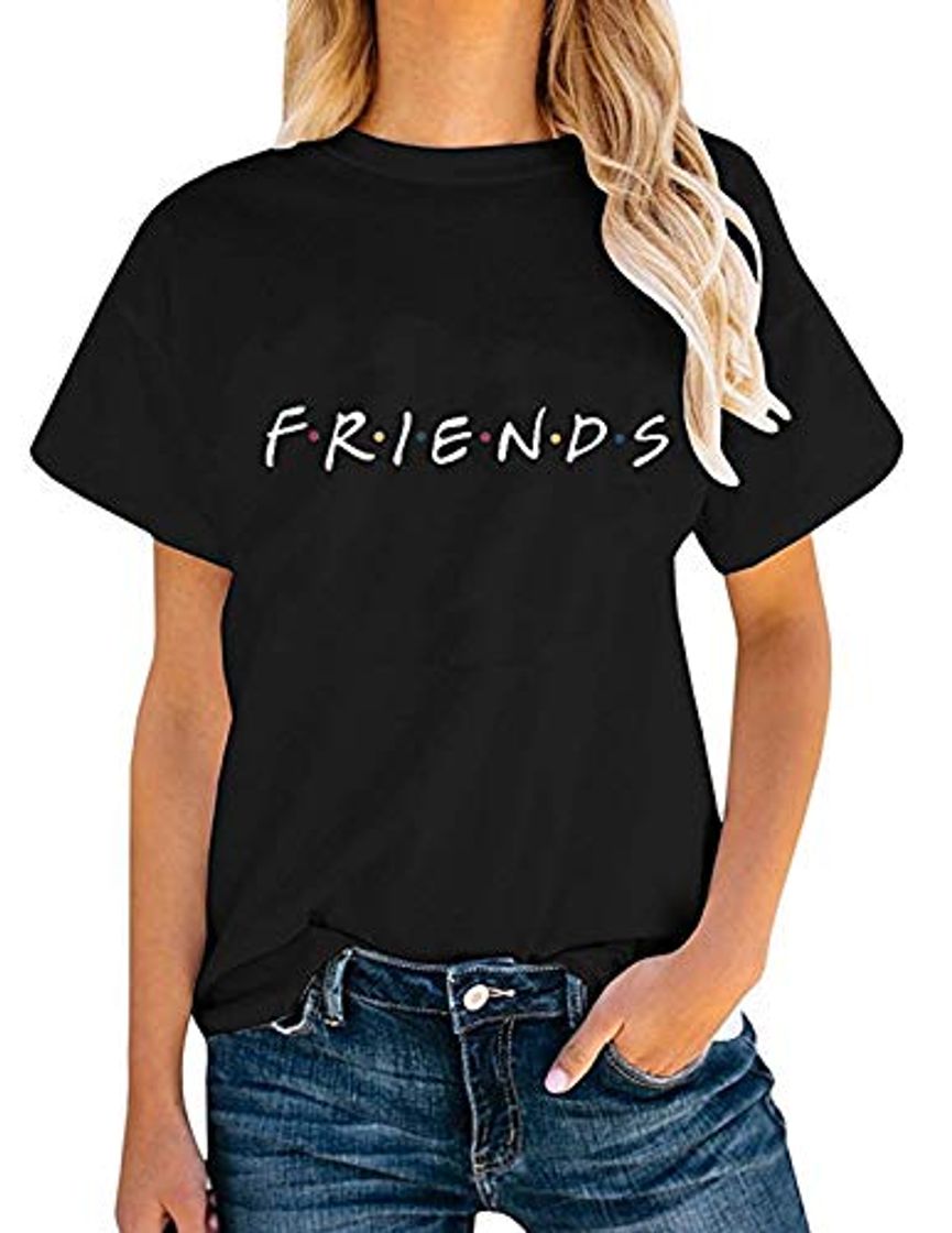 Productos T-Shirt Verano Mujer Camiseta Friends Serie TV Show Logo Camisas Manga Corta