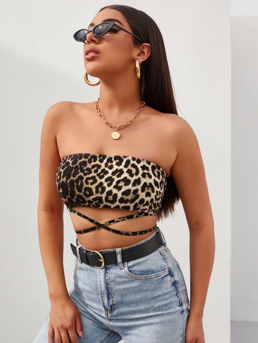 Fashion Cropped leopardo 