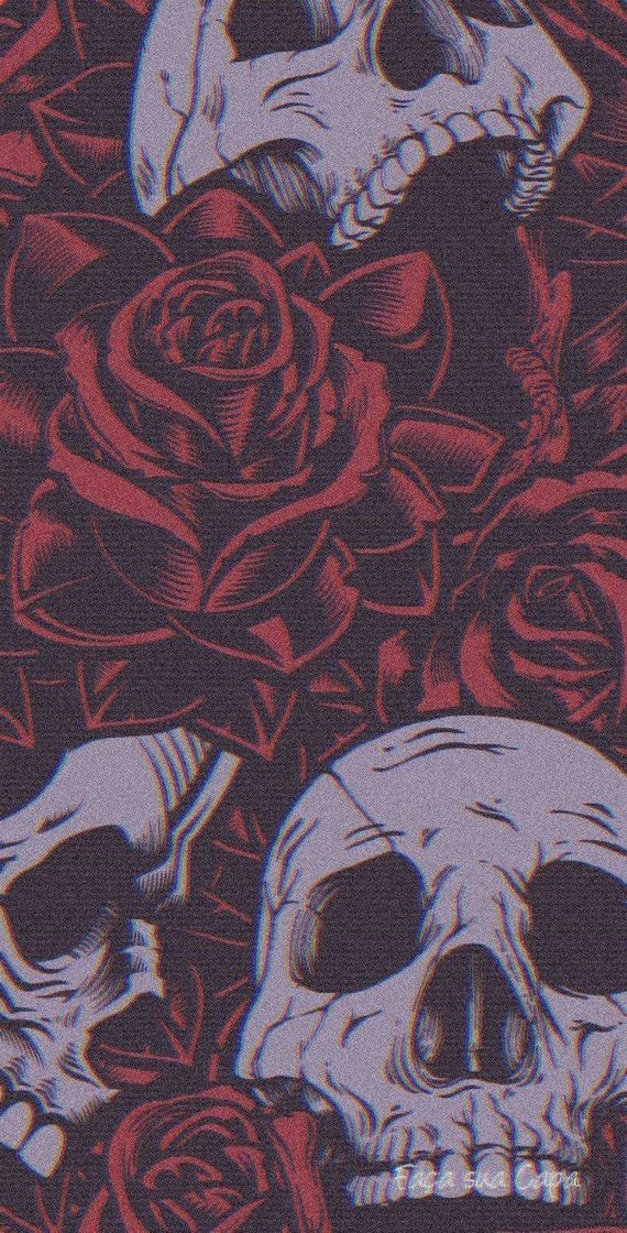 Fashion Wallpaper Caveiras em Rosas 💀🌹