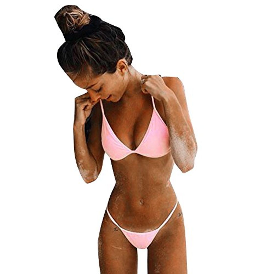 Moda Conjunto de Bikini con Relleno Push Up Acolchado Mujer Bikinis Sujetador Traje de Baño de Dos Piezas BañAdores Tops y Braguitas Ropa de Playa vikinis riou