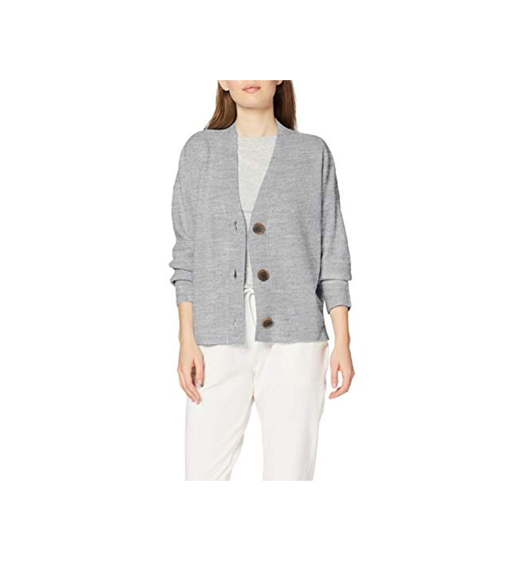 Moda Marca Amazon - find. Stitch Cardigan - chaqueta punto Mujer, Gris